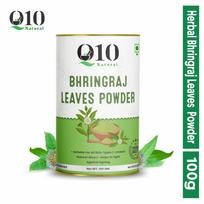 Q10 Natural Bhringraj Powder for hair growth (100 Grams) | For Hair Mask and Eating | Pure and Natural | No Chemical, No Preservatives white