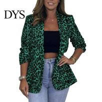 Lapel Suit Jacket Women Coat Long Sleeve Single Button Professional Color-Blocked Leopard Print Slim Fit Business Casual Outwear Comfortable XXL black