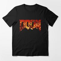 DOOM Men's Retro 1993 Logo Graphic T-Shirt- Short Sleeve Tee with Bold Comfortable Printed Unis XXL brown
