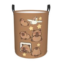 Custom Capybara Comic Manga Laundry Basket Collapsible Toy Clothes Hamper Storage Bin for One Size brown