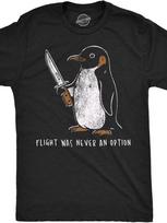 Mens Funny T-Shirt Flight Was Never an Option Sarcastic Penguin Graphic Novelty 120 white