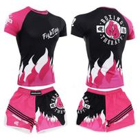 Mens Boxing Training Set Muay Thai MMA Kickboxing Short Sleeve Sport Uniform Lightweight Breathable Gym Fighting Gear S black