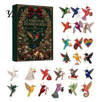 Hummingbird Advent Calendar Hummingbirds 2026, 24 Days Christmas Countdown with Miniature Bird Figurines Pcs 2D Acrylic Ornaments for Lovers, Holiday E