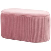 Storage Bench With Cushion Ottoman Retro Design Velvet Look 81 Cm X 40 Cm X 41 Cm Dusty Pink