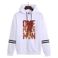 One-Punch Man Retro Oversize Hoodie - Men's Streetwear Sweatshirt 3XL white