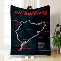 Nürburgring Track Map Illustration  Patterned flannel blanket perfect for the bedroom living room, sofa, or a little nap 180x230cm(70*90in)