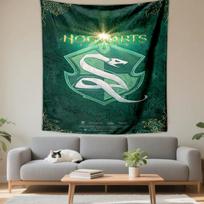Hogwarts Legacy Slytherin Crest Green Tapestry Patterned tapestry for bedroom and living room home decor 75x90cm(29x35in) blue