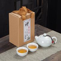 Portable travel tea set, matte kung fu ceramics, a pot of four cups, office business gifts l brown
