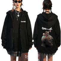 Roko Grupė Gorillaz Grafinis Užtraukiamas Džemperis Vyrams Moterims Hip Hop Punk Per dydžio Gatvės Stiliaus Vyriškos Mados Retro Gotikinis Užtraukiamas Švarkas 3XL juoda