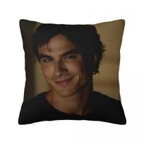 Damon Salvatore Square Pillowcase Cushion Cover Pillow Case Throw Pillow Cover for Home Sofa Living Room 12x12Inch brown
