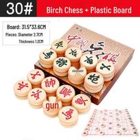 Prabangus Xiangqi šachmatų rinkinys: Tvirta ąžuolo lenta visoms amžiaus grupėms Black Dragon beige