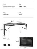 Portable Outdoor Aluminum Folding Picnic & BBQ Table with Double Layer Mesh juoda