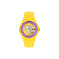 SWATCH Unisex 41mm Purple Watch SO29J100 SO29J100 Yellow Cut-Out purple