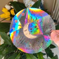 Sun Catcher PVC Lipdukai ant stiklo langų Cat Moth Energy Suncatcher Tapetai Vaivorykštės prizmės Lipdukai Saulės šviesos lipdukai blue