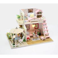 3D Puzzle Mini Doll House DIY Kit for Assembling Room Toys Architectural Models Home Decor beige