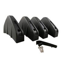 4PC Universal Car Rear Bumper Spoiler Diffuser Shark Fin Protect Cover Anti-crash Accessories Valance Chin Rubber Car Bumper Lip black