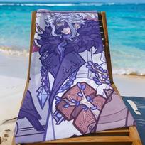 Il Dottore Genshin Impact Towel Sports Quick Dry Travel Camping Gear Sandproof Soft Light Large Beach Towel W40*H60(CM) blue