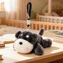 Cute Shiba Inu Plush Dog Keychain - Teddy-Style Backpack Charm 20 cm, ~0.15 kg beige