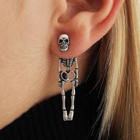 Gothic Halloween Skeleton Skull Earrings For Women Retro Punk Metal Ghost Claws Dangle Earring Party Jewelry Halloween Gift brown