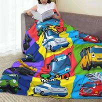 Tayo Mažasis Autobusiukas Antklodės Lengva Flanelinė Sofa Mesti Antklodė Sofai Lovai Lauke Antklodė Antklodė 75X95CM blue