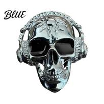 Essential Oil Diffuser for Car Skull Vent Clips Metal Head Air Halloween Auto Decoration Freshener Charm Interior Accessory Men Women Fragrance A gray