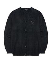 Mark Gonzales Angel Hairy V-Neck Knit Cardigan - Black Black/105 black