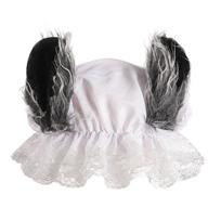 Handcraft Wolf Grandmother Bonnet with Lace Ruffle Trim and Elastic Opening for Cosplay Party and Stage Performances os balta