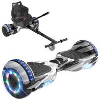 RCB Hoverboard + Kart 2-in-1 6.5 inches Bluetooth and LED – Adjustable Karting – camouflage/black – ideal gift for children