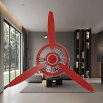 Airplane Head Wall Art Industrial Loft Metal Decoration Aesthetic Room Decor for Collectibles Cabinet raudona