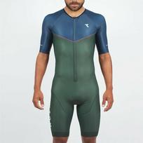 Cycling Suit Onesie Summer Men's Short Sleeve Silicone Cushion Outdoor Competition Cycling Equipment M gray