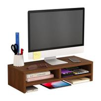 Monitor Elevated Wooden Computer Rack Stand Riser With Storage Compartment Easy Installation Office Desk Storage Organizer Laptop Dual Layer ruda