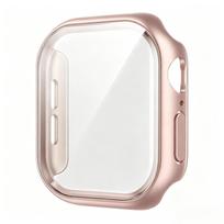 Apple Watch Series 12 Protective Case with Tempered Film - Full Coverage for Smartwatch 46mm rožinio aukso spalvos