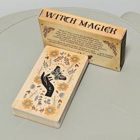 Witch Magick Divination Card Deck With 40 Paper Oracle Cards For Empowerment And Reflection beige