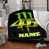 Monster Energy 46 Name Blanket Lightweight Blanket For Sofa Bed Travel Camping Living Room Office Sofa Chair And Bed Digital Printed Fleece Blanket 80cmx120cm yellow