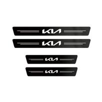 Anglies pluošto automobilio durų slenksčio apsauginės lipdukai, atsparūs vandeniui, skirti Kia Sportage Ceed Picanto Rio ProCeed Niro Stonic K7 K5 K8 K3