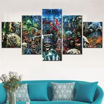 5 dalių sieninio meno drobės rinkinys IRON MAIDEN Modulinis plakatų paveikslas interjerui Modernus kambario dekoravimas Paauglio namų dekoro paveikslėlis 40X60 40X80 40X100cm