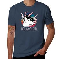 Relaksolotlis (Tamsiam fonui) T-shirt estetiški drabužiai ruošiniai sunkaus audinio juodi marškinėliai vyrams XXXXXL tamsiai mėlyna