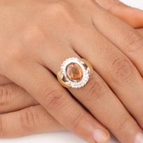 Oranžinis vario turkio akmens 925 svarų sterlingų sidabro papuošalas Rankų darbo žiedas RR-61-46 13 brown