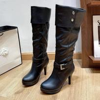9CM Sexy Thigh High Boots Women Autumn Winter Elastic Leather Knee-High Boot For Women Black Heels Fetish Long Shoes Large Size 41 juoda