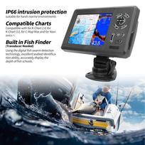 7in Marine Plotter Built in Fish Finder Colored LCD Display Split Screen IP66 Protection Boat Navigation Locator gray