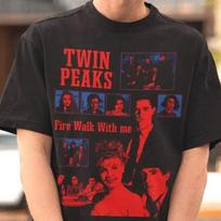 Twin Peaks Shirt  90s TV showVintage Movie TeeLaura PalmerDale Cooper  Unisex Cotton Tee Crew Neck Men and Women  Print 2XL black