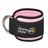 Skdk Adjustable Ankle Straps with Double D-Ring for Gym Workout Foot Support Abs Glutes Legs Training pink