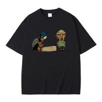 Rapper Mf Doom MM FOOD Cartoon Style Print T Shirt Men Women Hip Hop Fashion Oversized Tshirts Mens Casual Vintage Streetwear 4XL black