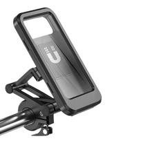 Waterproof Motorcycle Bike Mobile Phone Holder Magnetic Universal Bicycle GPS 360° Swivel Adjustable Motorcycle Cellphone Holde gray