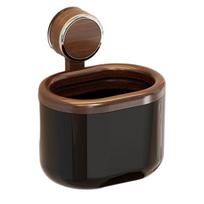 Bucket Wall Mounted Suction Cup Design Large Capacity Wastebasket with Wood Grain tamsiai ruda spalva