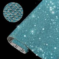 DIY Rhinestone Adhesive Backing Flatback Rhinestones Full Coverage Crafting Kit 12x20CM Size SS6 for Decoration and Art Projects One Size mėlyna