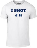 I shot JR T Shirt Mens Womens Tees Top - Funny T-Shirt Mens Womens Tees Top comic party retro replica tv L white