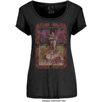 Janis Joplin Ladies T-Shirt: Avalon Ballroom '67 (Soft Hand Inks) (Small) 2XL black