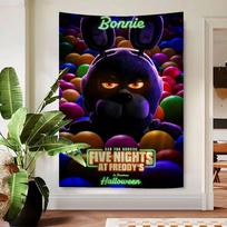 Fnaf Five-nights-At-Freddys Anime Tapestry Hippie Flower Wall Carpets Dorm Decor Cheap Hippie Wall Hanging 60x90 cm blue