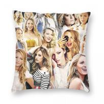 Blake Lively Collage Pillowcase Polyester Linen Velvet Printed Zip Decor Room Cushion Cover 30cmx30cm(12x12Inch) beige